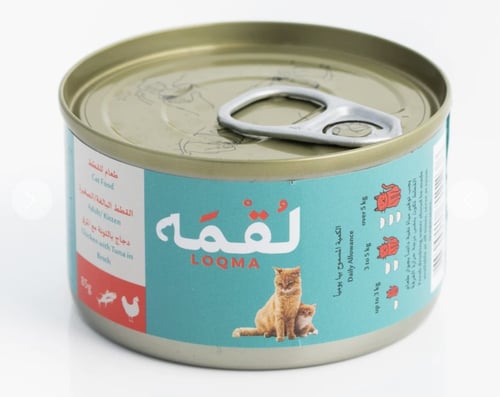طعام رطب للقطط دجاج بالتونة مع المرق 85g│لقمة