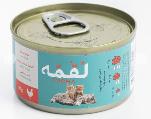 طعام رطب للقطط دجاج بالجيلي 85g│لقمة