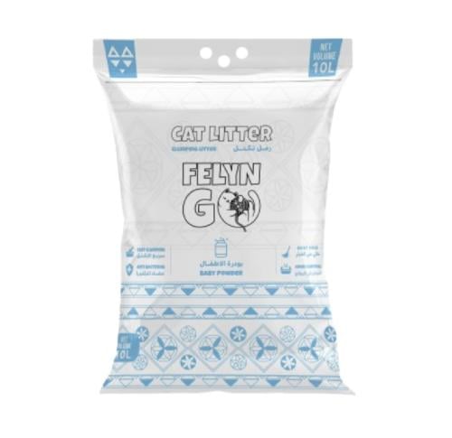 فيلاين قو رمل القطط برائحة بودرة الاطفال 10 لتر