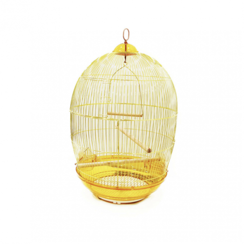 قفص طيور معدني كبير بحواف دائرية الشكل