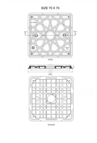 غطاء تفتيش مناهل مقاس 70