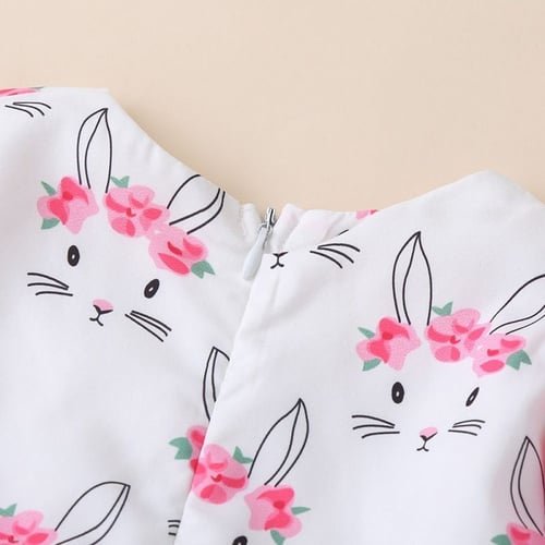 فستان بناتي بلون وردي مع ابيض من 1 - 3 سنة