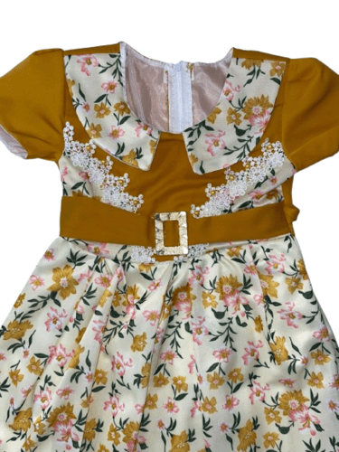 فستان بناتي بنقش الأزهار من عمر 7 إلى 10 سنوات