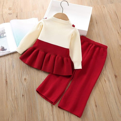 طقم بناتي شتوي سويتر مع تنورة انيقة - 12 شهر - 5 س...