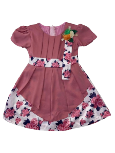 فستان بناتي مزين بالأزهار من عمر 4-8 سنوات - بأربع...