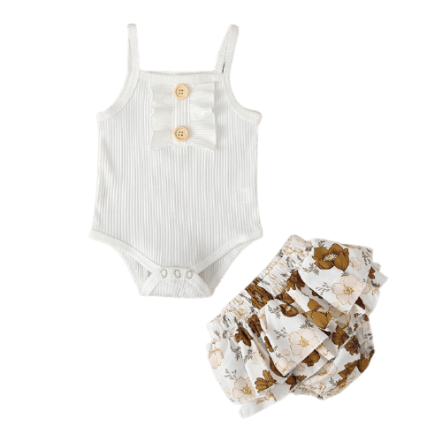 طقم اطفال بناتي مميز يتكون من قطعتين من 6 إلى 12 ش...