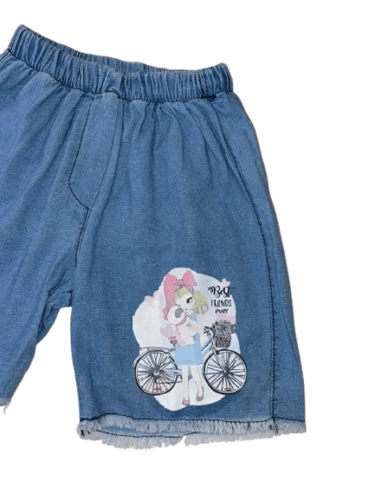 طقم بناتي تيشيرت مع شورت - من 1 إلى 4 سنة