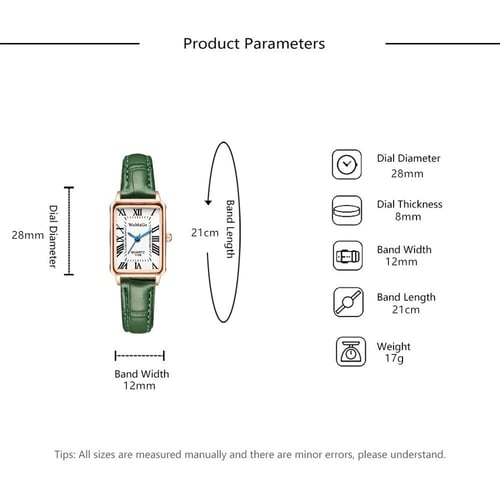 ساعة نسائية بحزام جلد بتصميم انيق بلون احمر من ويم...