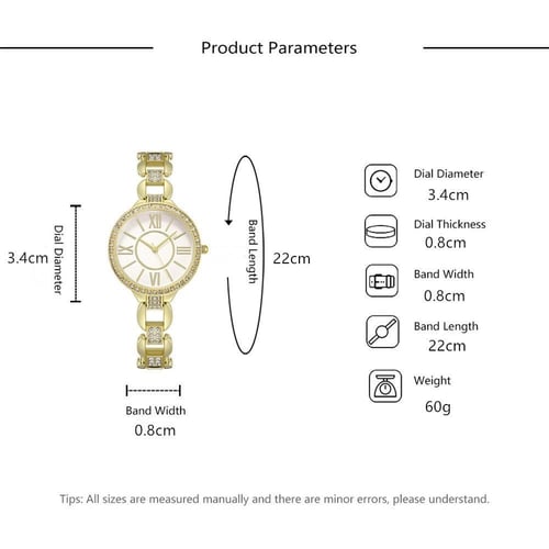 ساعة نسائية بحزام مصنوع من الستانلس ستيل لون قولد...