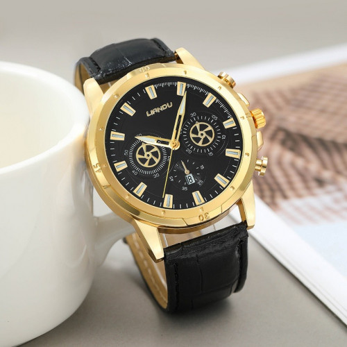 ساعة رجالية بلون اسود ملكي من لياندو