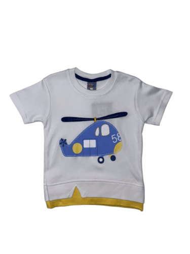 طقم ولادي من قطعتين برسمة طائرة من 1-3 سنة