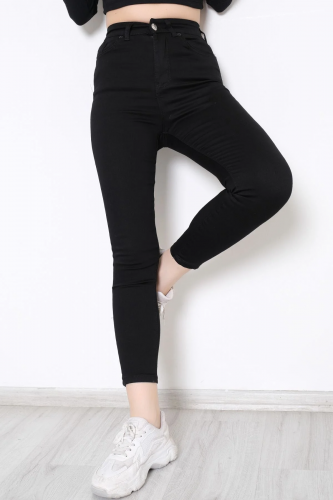 بنطلون جينز ملمس ناعم بقصة ضيقة (سكيني) باللون الا...