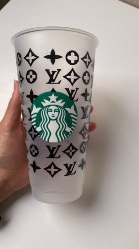 كوب ستاربكس LV للمشروبات البارده شفاف