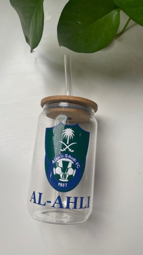 كوب زجاجي شعار نادي الاهلي
