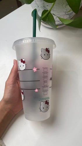 كوب ستاربكس للمشروبات البارده hello kitty 710 مل