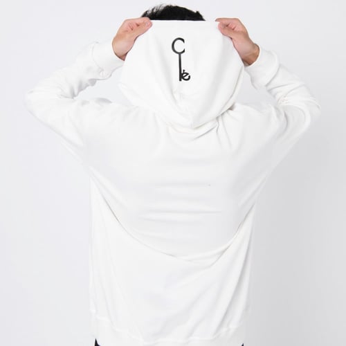 Clé Soft White Hoodie (Leather Strings)