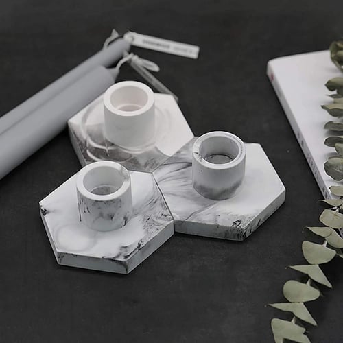 قالب سيليكون شمعدان سداسي لصنع اعمال الفنية للريزن...