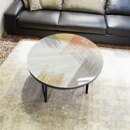 طاولة خدمة فن تجريدي بسيط خشبية مصنوعة يدويا