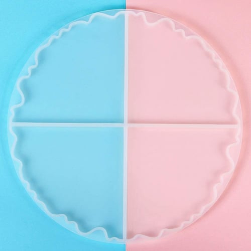 قالب سيليكون كوستر مقسم لأربع قطع غير منتظم الحواف