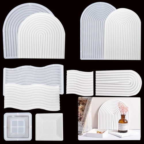 قالب سيليكون كوستر على شكل موجة مقاس 13*12.5