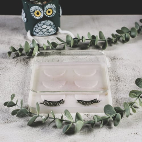 قالب سيليكون علبة عرض الرموش ، علبة رموش صناعية مر...