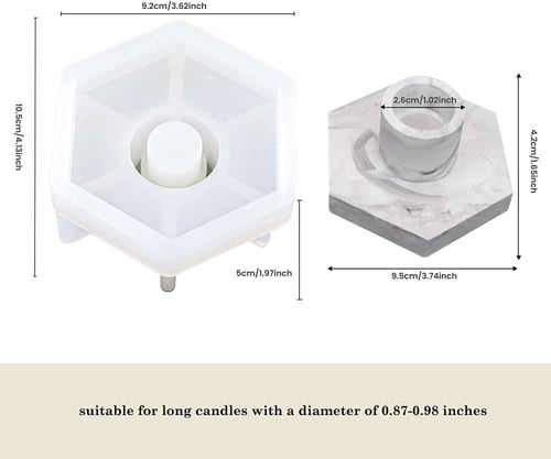 قالب سيليكون شمعدان سداسي لصنع اعمال الفنية للريزن...