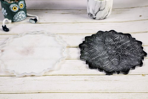 قالب سيليكون كوستر زخرفي 2 قطعة