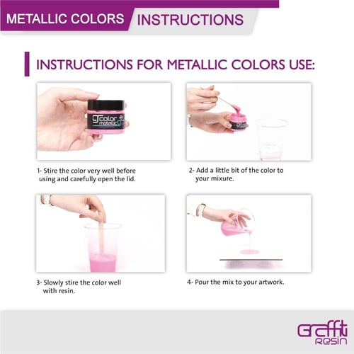 20- لون ريزن ميتاليك أحمر فوشي 50غ