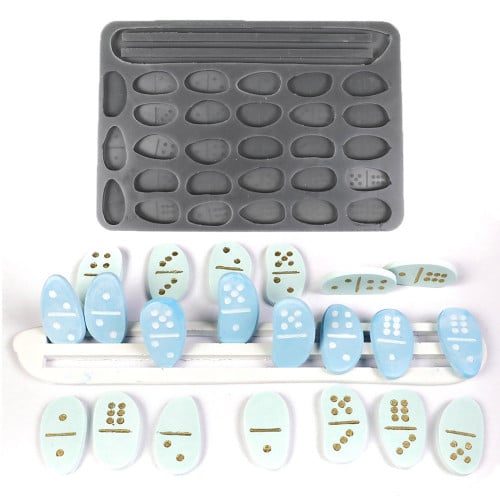 قالب سيليكون دومينو احجار مختلفة حافة مدورة مع قاع...