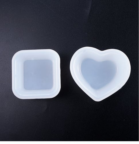 2 قطعة قوالب سيليكون شكل قلب ومربع