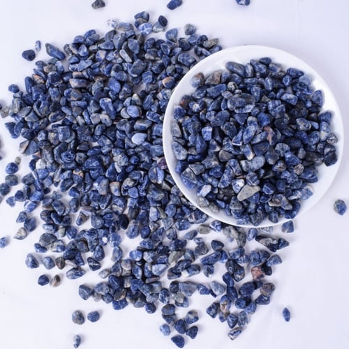 حجر كريستال لون ازرق مقاس 7-9 ملم وزن 100 غ