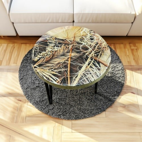 طاولة خدمة الطبيعة الاستوائية خشبية مصنوعة يدويا