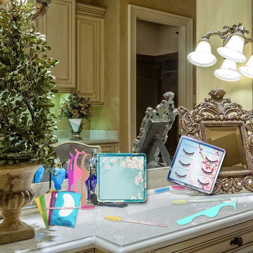 قالب سيليكون علبة عرض الرموش ، علبة رموش صناعية مر...