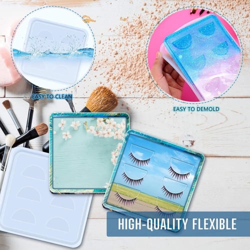 قالب سيليكون علبة عرض الرموش ، علبة رموش صناعية مر...