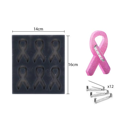 قالب سيليكون بروش شعار حملة توعية الكشف المبكر