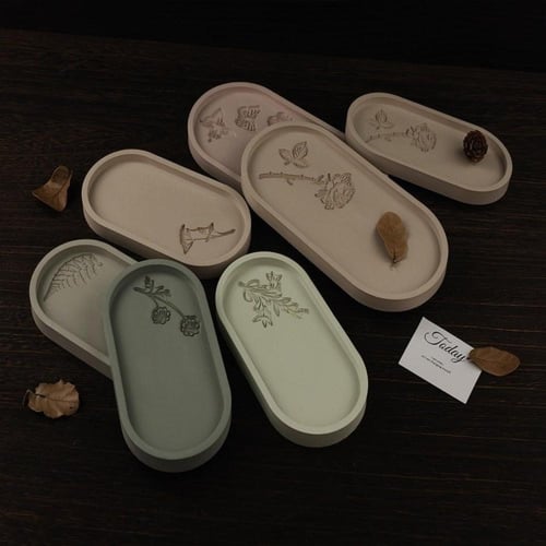 قالب كوستر بيضاوي مع نقش