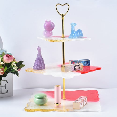 قوالب طبق تقديم ثلاثة طوابق مربعة