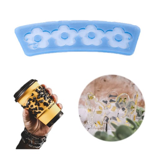 قالب سيليكون حامل أكواب شكل سلسلة زهور