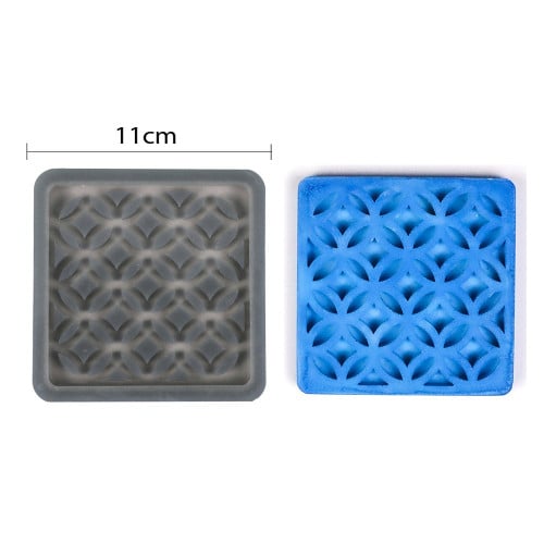 قالب سيليكون كوستر مربع مقاس 9.5 سم شكل 6
