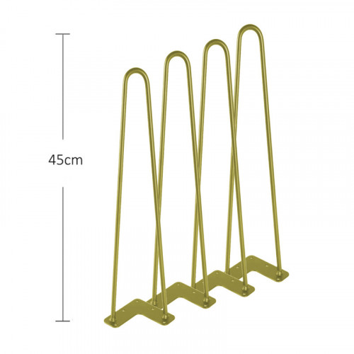 أرجل طاولات حديدية لون ذهبي طول 45 سم عدد 4 حبة