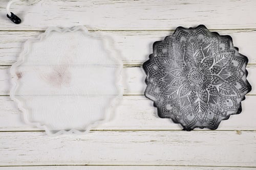 قالب سيليكون كوستر زخرفي 2 قطعة