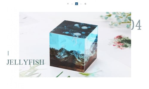 مجسم بلاستيك شكل قنديل البحر 5 حبات