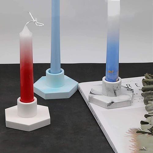 قالب سيليكون شمعدان سداسي لصنع اعمال الفنية للريزن...