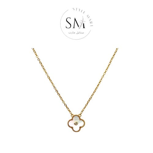 سلسال فاين كليف فينتاج أمبرا الابيض بالكرستال Van...