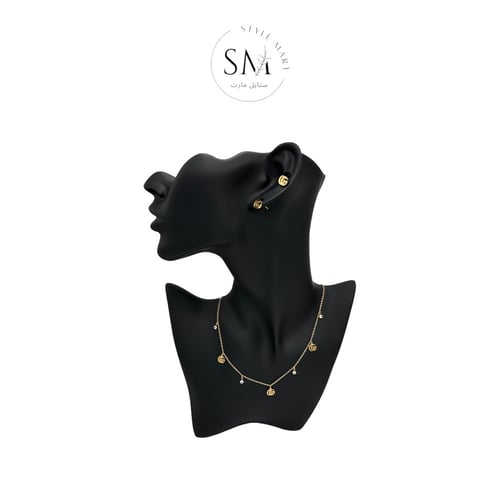 سلسال وحلق من قوتشي 2 Gucci ذهبي