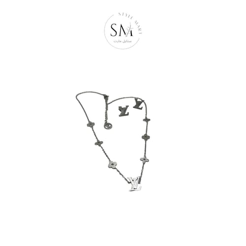 سلسال وحلق لويس فيتون LOUIS VUITTON ( 3 فضي )