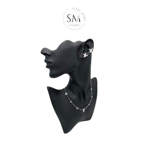 سلسال وحلق لويس فيتون LOUIS VUITTON ( 3 فضي )