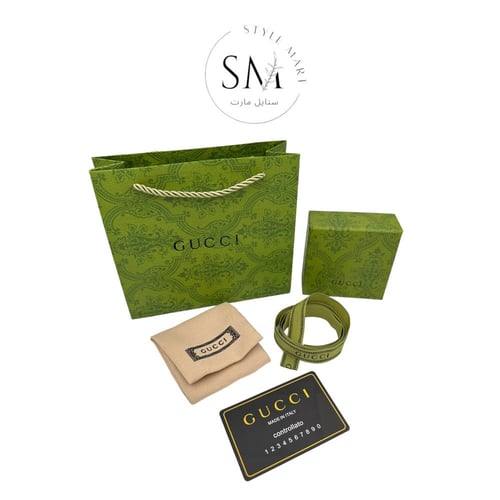 سلسال وحلق من قوتشي 3 Gucci فضي