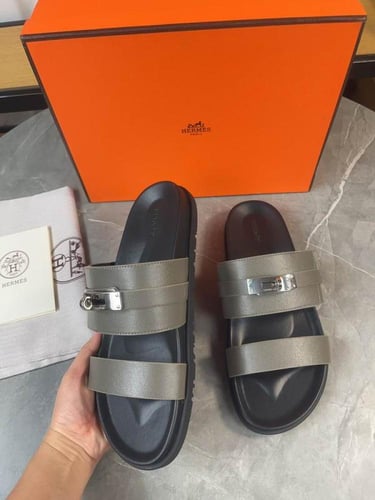 صندل هيرمز جاكسون رجالي رمادي غامق