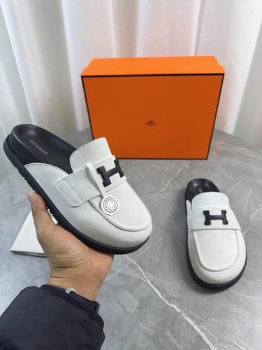 صندل هيرمز للجنسين شامواه ابيض